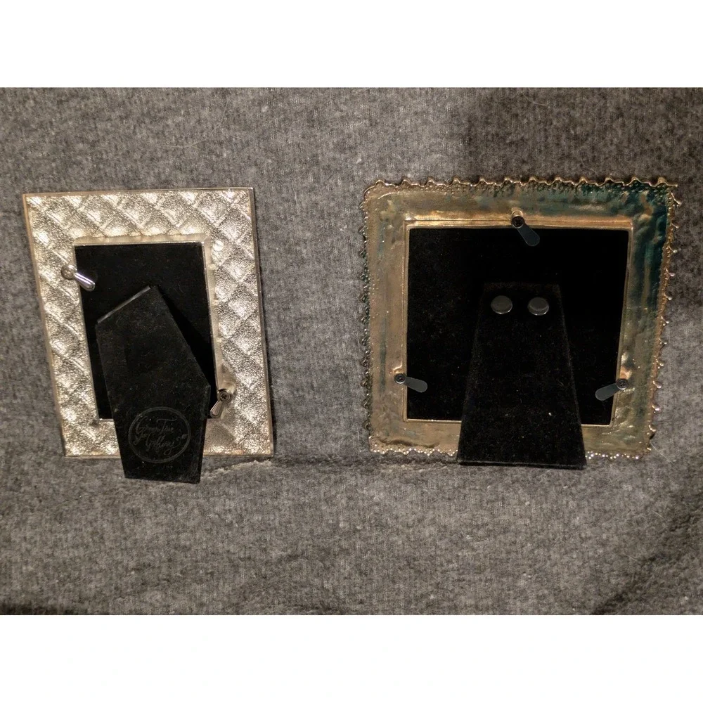 Green Tree Gallery Pair of Photo Frames  Sizes 4x5 & 5x5 Metallic & Enamelled